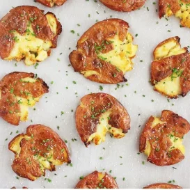 Crispy Salt and Vinegar Smashed Potatoes