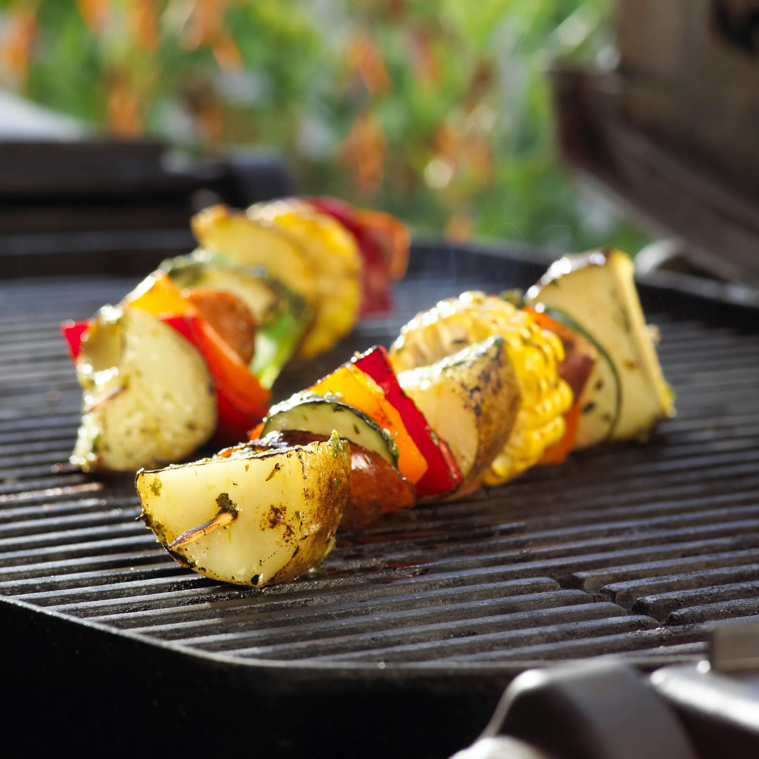 Grilled Potato Kabobs with Lemon Herb Drizzle