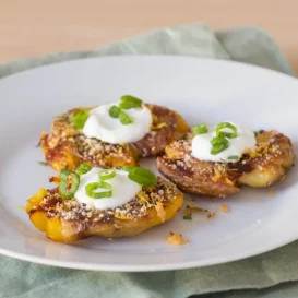 Lemon Rosemary Parmesan Roasted Smashed Petite Potatoes