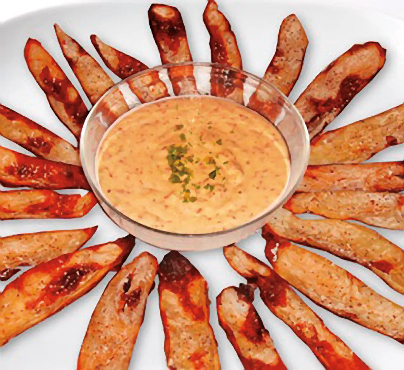 Potato Skins with Skordalia Dipping Sauce