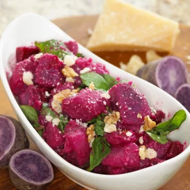 Purple Potato Salad with Beets and Arugula