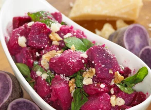 Purple Potato Salad with Beets and Arugula