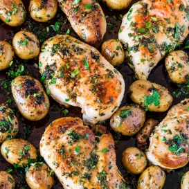 Sheet Pan Chicken with Spicy Potatoes