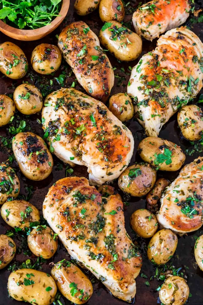 Sheet Pan Chicken with Spicy Potatoes