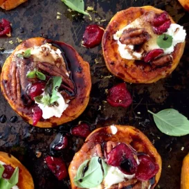 Sweet Potato Rounds with Goat Cheese