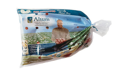 bag of Alsum organic red potatoes