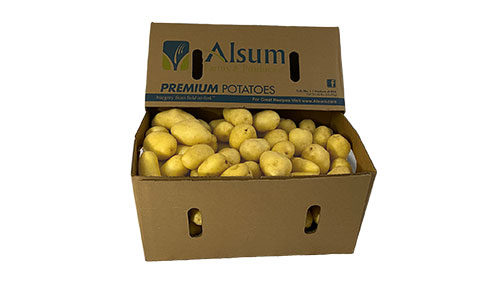 carton of golden potatoes