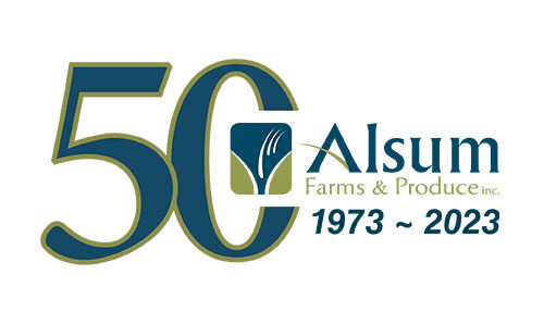 Alsum Farms & Produce 50th Anniversary Logo