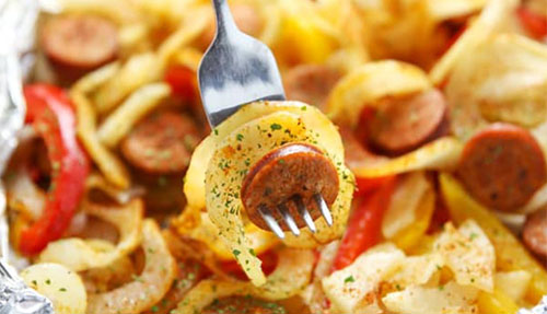 Cajun Campfire Potato Noodles with Sausage