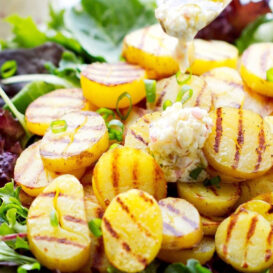 Grilled Potato Salad and Feta Dressing