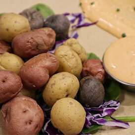 Potato Dippers with Cilantro Yogurt Sauce