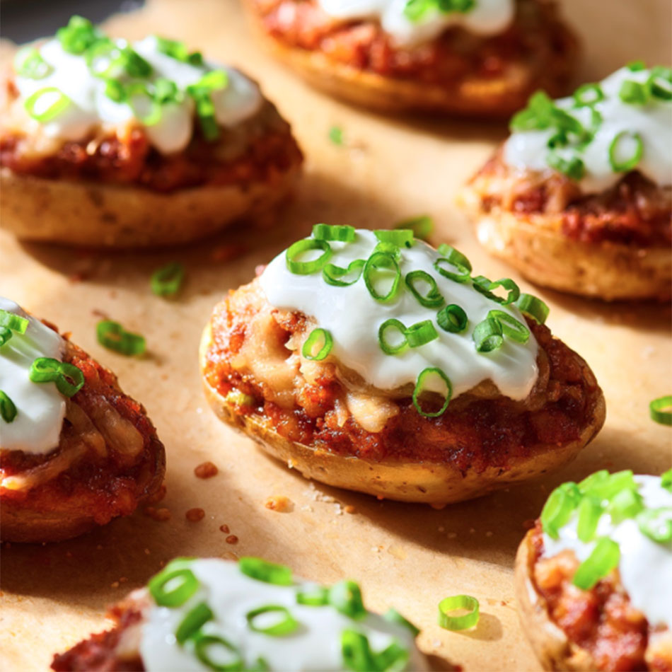 Campfire Cheesy Chorizo Loaded Potato Skins