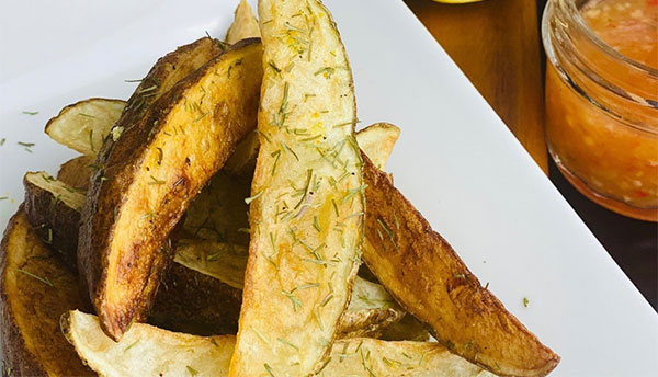 Lemon and Dill Air Fryer Potato Wedges
